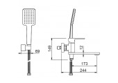 Смеситель для ванны G3283-8 белый/хром Gappo