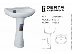 Раковина керамическая с ножкой 55212 EX DERYA KERAMIKA