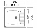 Мойка накладная без сифона 60*50L*0,40мм Vladix  