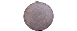 Люк тяжелый 3т Л круглый (ДН650/ДВ580хВ115) КОРИЧНЕВЫЙ