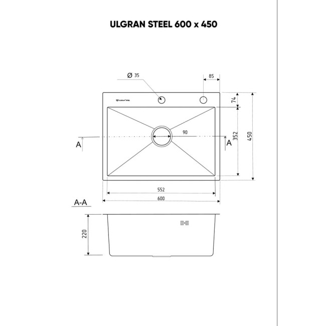 Steel 600. Мойка нержавейка 3 мм. Раковина сталь 2 секции 38 тыс 132 руб