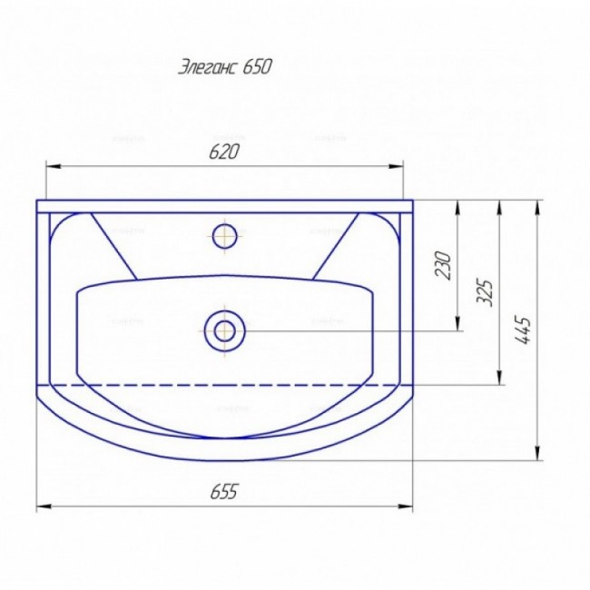 Умывальник элеганс 650 с тумбой