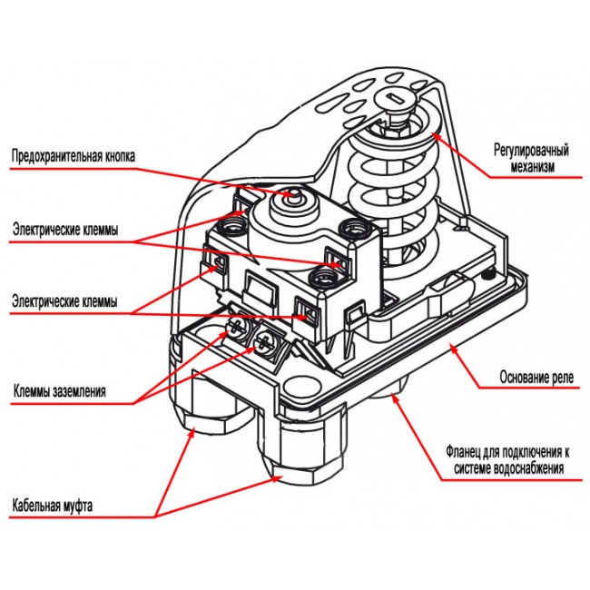 Схема подключения насоса с реле давления - 93 фото