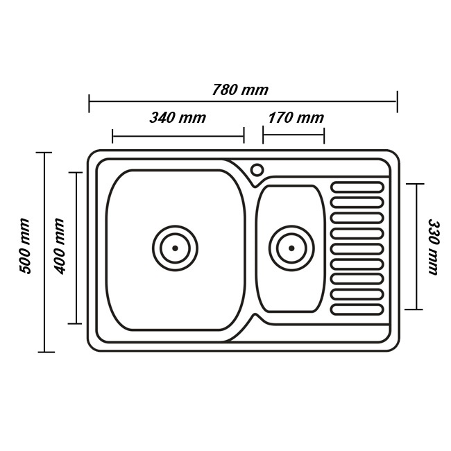 Двойная мойка для кухни размеры