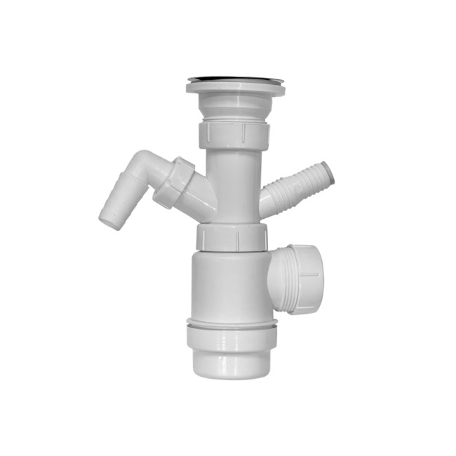 Сифон для раковины на кухню с двумя отводами